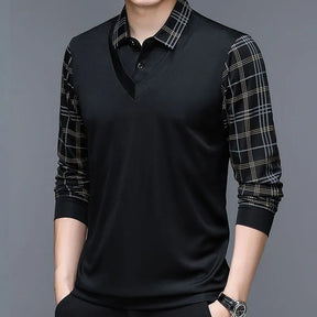 Olev Long Sleeve Shirt with Unique Design on Sleeves and Original Collar - John Karlo UK