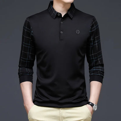 Religari Long Sleeve Polo Shirt with Unique Design on Sleeves and Original Collar - John Karlo UK