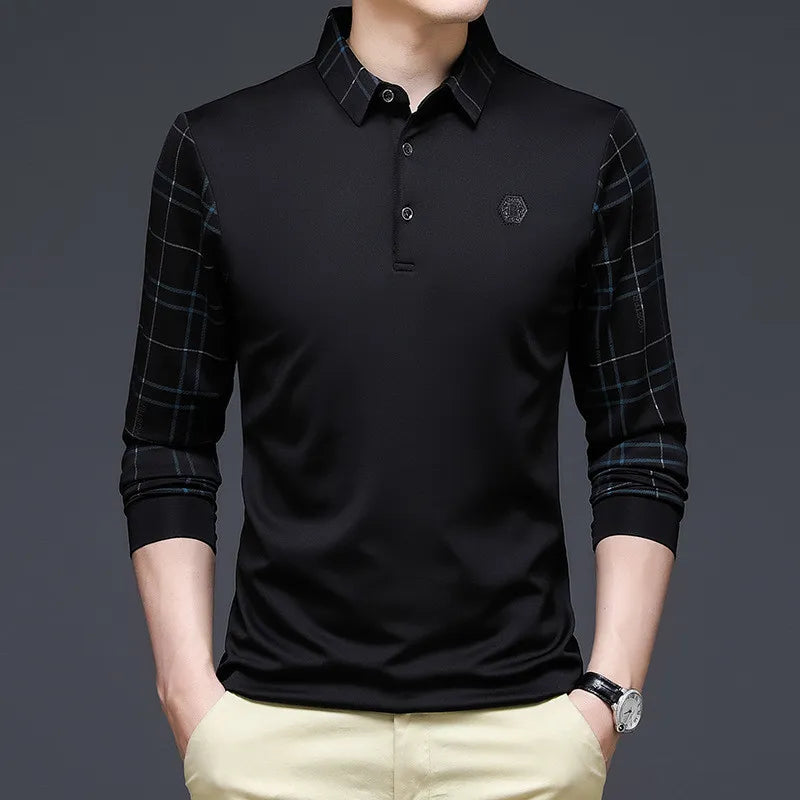 Religari Long Sleeve Polo Shirt with Unique Design on Sleeves and Original Collar - John Karlo UK